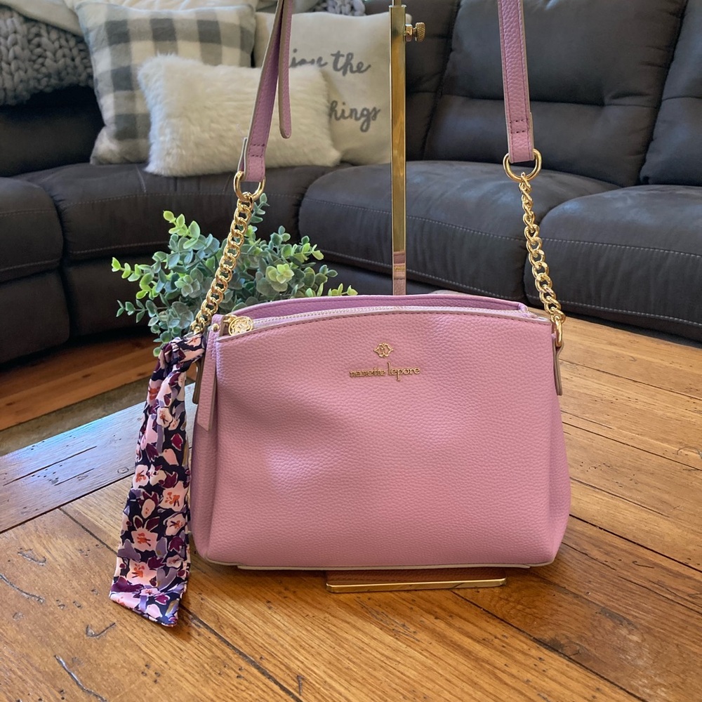 Nanette Lepore Pink Crossbody Bag with Scarf